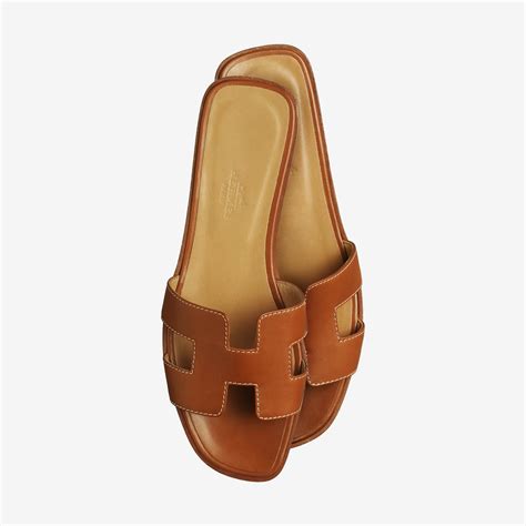 hermes tan slides